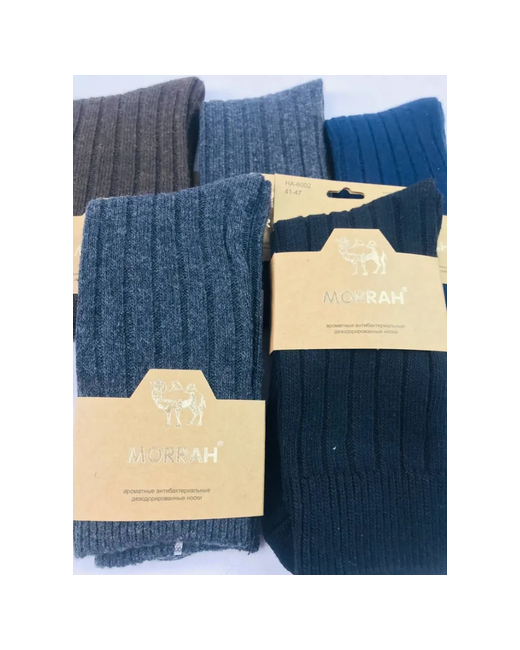 Morrah носки 5 пар классические на Новый год утепленные размер серый черный