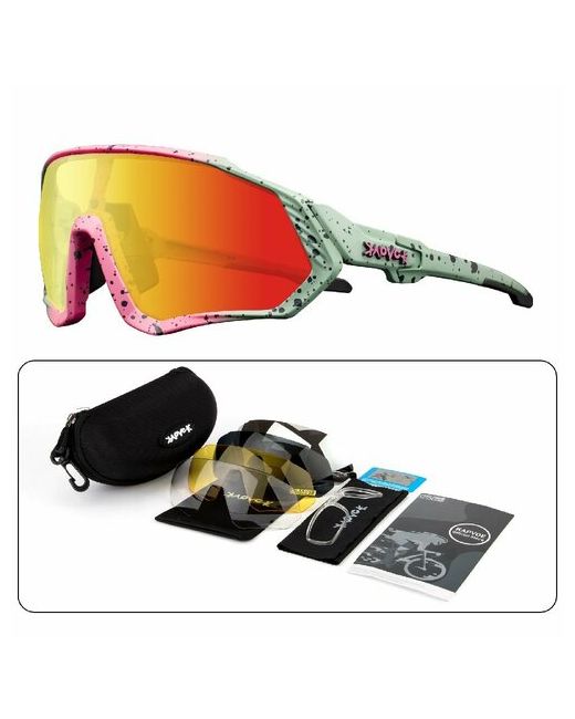 Kapvoe Солнцезащитные очки сменные линзы спортивные поляризационные розовый