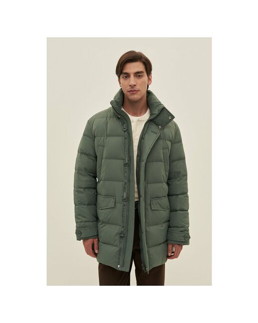 Finn Flare Пальто демисезонное силуэт прямой капюшон размер зеленый
