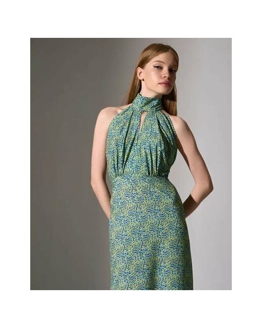 Carec.O Платье миди размер 40/42 синий зеленый
