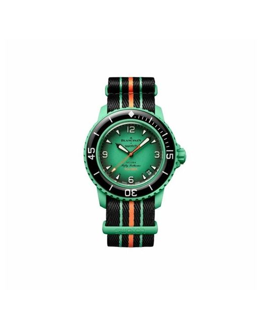 Blankpain x Swatch Наручные часы Часы Indian Ocean SO35l100 оригинал зеленый