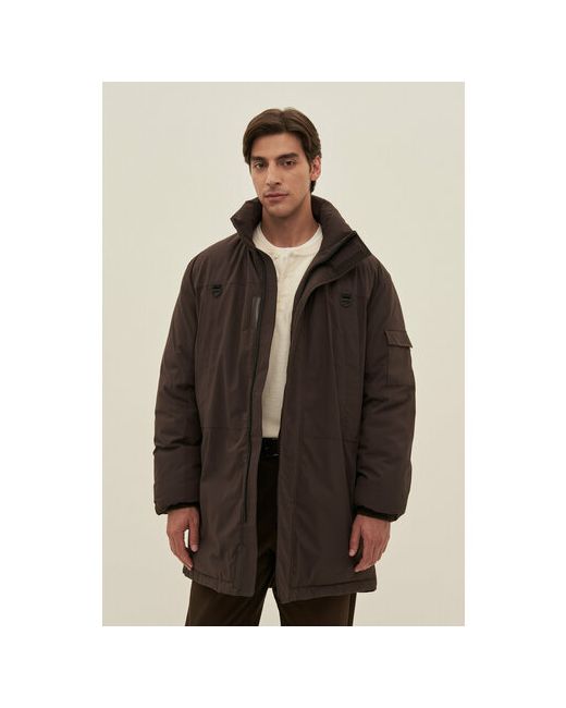 Finn Flare Пальто демисезонное силуэт прямой капюшон размер