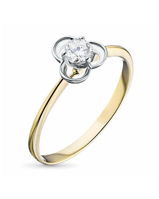 Core Design Jewellery Кольцо комбинированное золото 585 проба родирование бриллиант размер 18