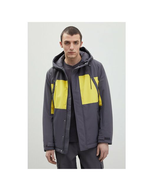 Finn Flare куртка демисезонная силуэт прямой капюшон водонепроницаемая карманы манжеты размер