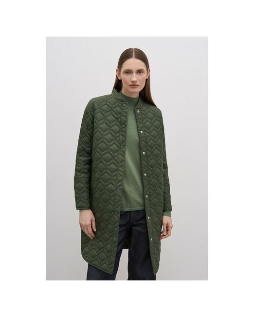 Finn Flare куртка демисезонная средней длины силуэт прямой водонепроницаемая стеганая размер зеленый