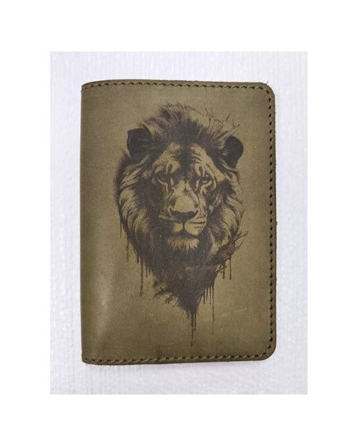 Кожзнак Обложка для паспорта из натуральной кожи Лев