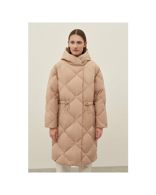 Finn Flare Пальто средней длины силуэт свободный пояс/ремень капюшон размер
