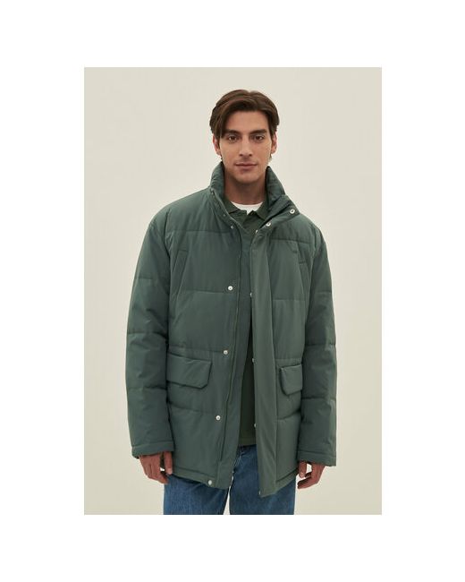 Finn Flare куртка демисезонная карманы водонепроницаемая капюшон размер зеленый