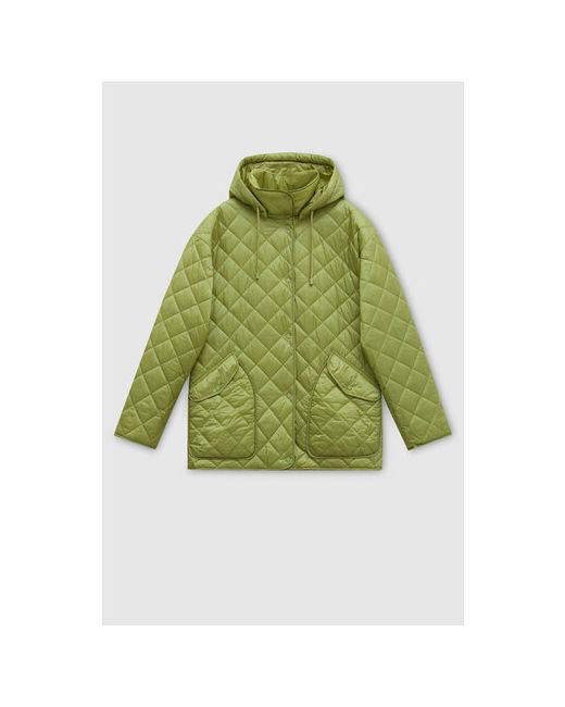 Finn Flare куртка демисезонная средней длины силуэт прямой водонепроницаемая стеганая размер зеленый