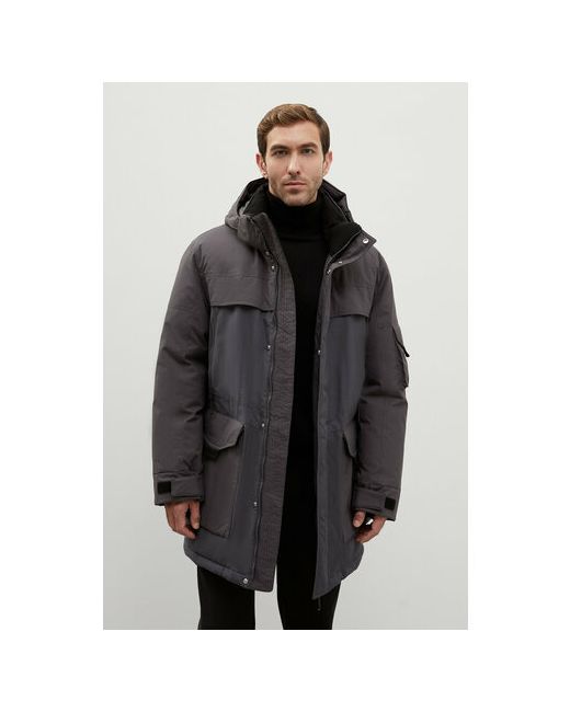 Finn Flare Пальто демисезонное силуэт прямой удлиненное капюшон размер