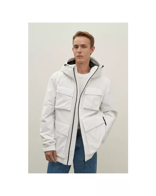 Finn Flare куртка демисезонная силуэт прямой капюшон водонепроницаемая карманы размер
