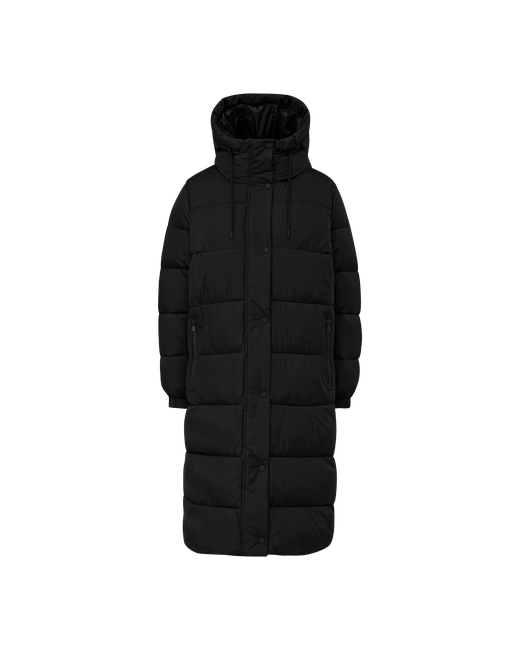 s.Oliver куртка демисезон/зима удлиненная силуэт прямой капюшон карманы размер 42 черный