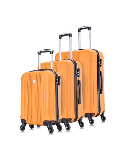 L'Case Комплект чемоданов 3 шт. водонепроницаемый опорные ножки на боковой стенке 104 л размер