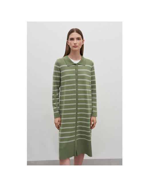 Finn Flare Платье повседневное прямой силуэт вязаное размер зеленый