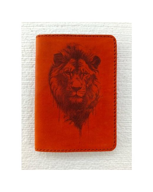 Кожзнак Обложка для паспорта из натуральной кожи Лев