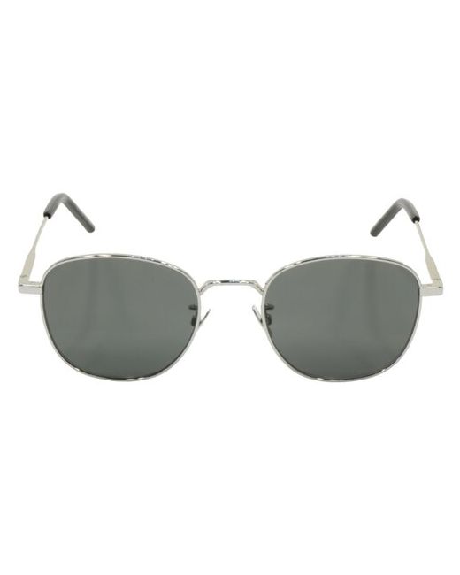 Saint Laurent Солнцезащитные очки квадратные оправа серебряный