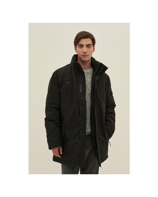 Finn Flare Пальто демисезонное силуэт прямой капюшон размер 2XL