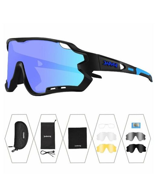 Kapvoe Солнцезащитные очки спортивные сменные линзы поляризационные черный