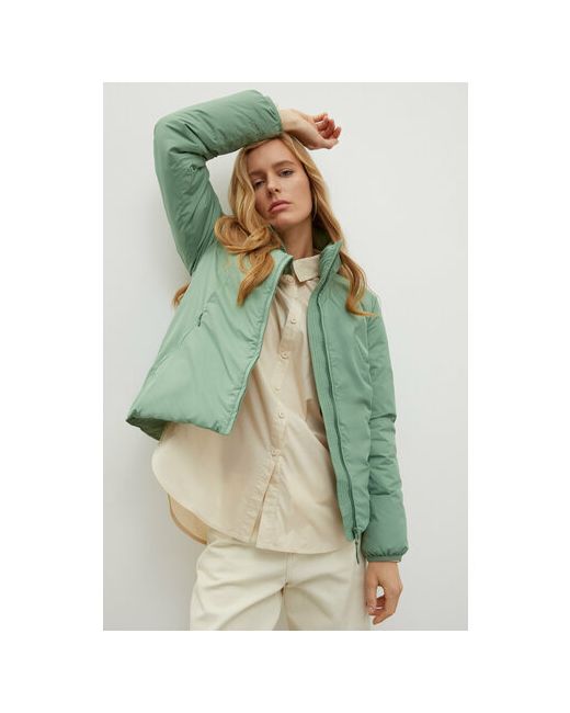 Finn Flare куртка демисезонная средней длины силуэт прямой утепленная водонепроницаемая размер зеленый