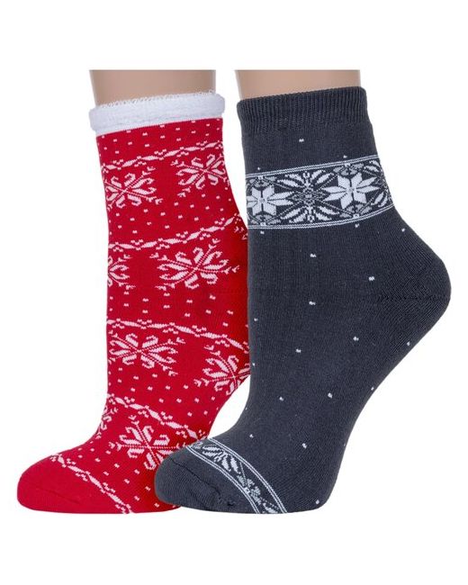 Красная Ветка носки укороченные махровые размер 23-25 мультиколор