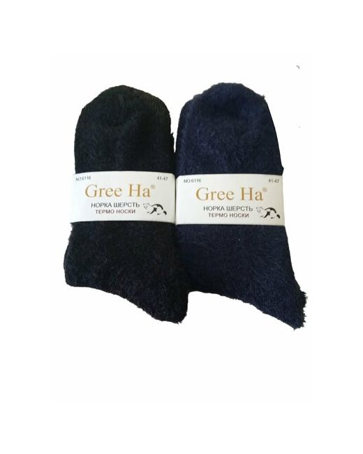 Gree Ha носки 2 пары ослабленная резинка на Новый год 23 февраля бесшовные размер синий черный