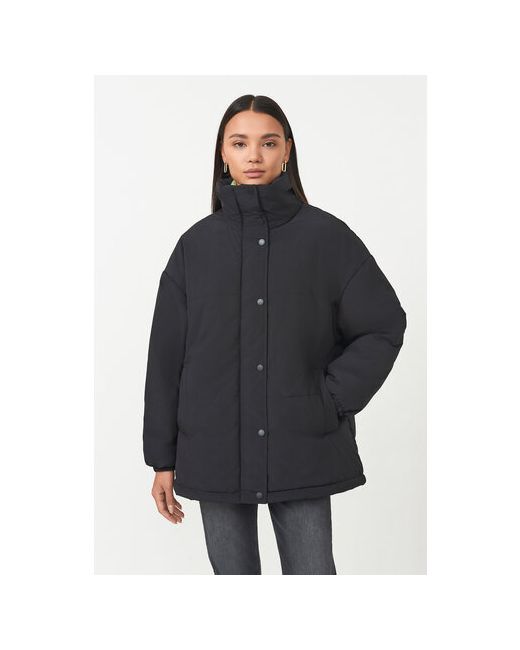 Baon куртка демисезон/зима удлиненная силуэт свободный утепленная водонепроницаемая ветрозащитная регулируемый край манжеты подкладка карманы без капюшона размер