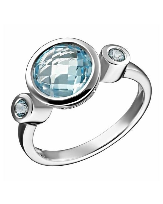 Ювелирочка Перстень 106481318 серебро 925 проба размер 18 голубой серебряный