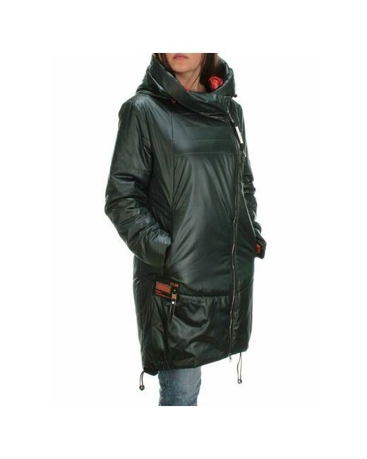 Не определен куртка демисезонная средней длины силуэт полуприлегающий карманы ветрозащитная грязеотталкивающая влагоотводящая капюшон размер 48/50 зеленый
