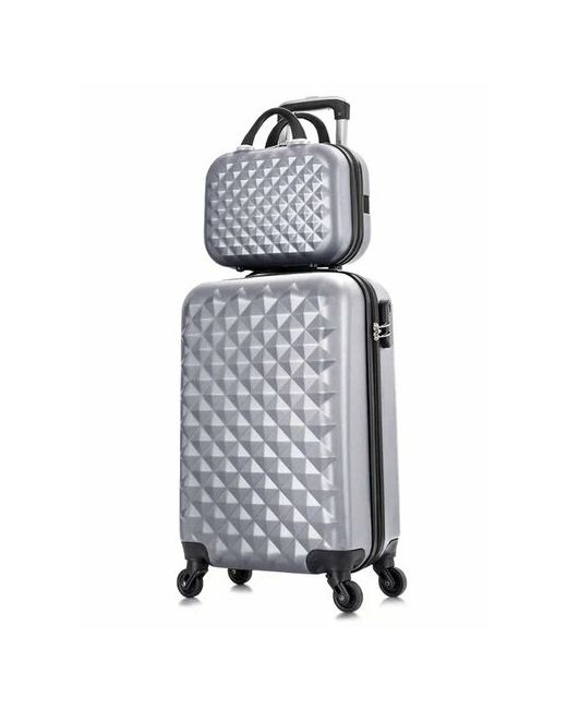 L'Case Комплект чемоданов 2 шт. рифленая поверхность опорные ножки на боковой стенке износостойкий размер