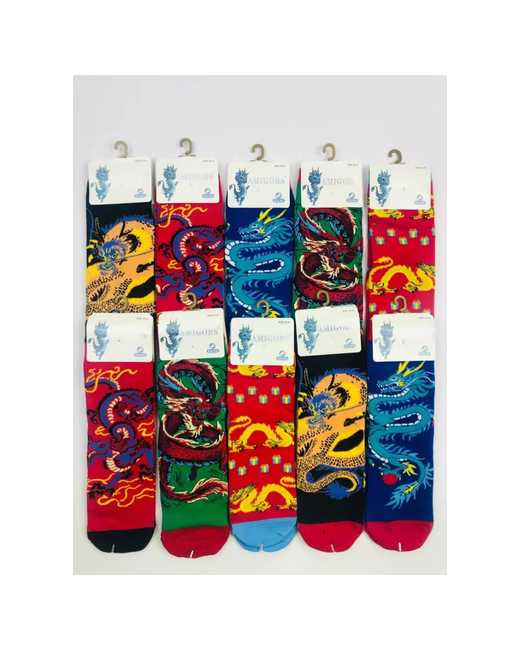 Amigobs носки средние фантазийные утепленные на Новый год 10 пар размер мультиколор