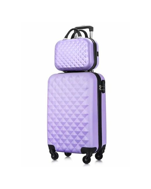 L'Case Комплект чемоданов 2 шт. рифленая поверхность опорные ножки на боковой стенке износостойкий размер