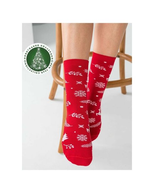 Красная Ветка носки средние на Новый год размер 23-25