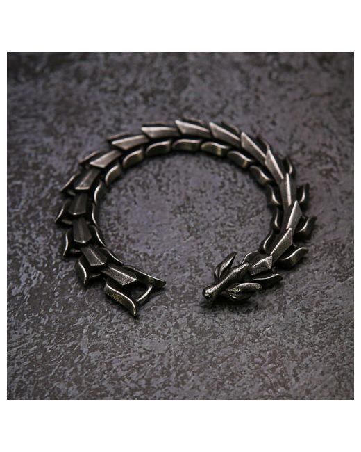 Reniva Массивный унисекс браслет в виде дракона размер 21х1.2см нержавеющая сталь L316 серый