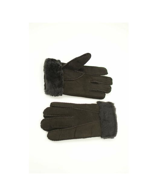 DeoGlory Перчатки зимние замшевые на натуральном меху теплые темно размер L марки