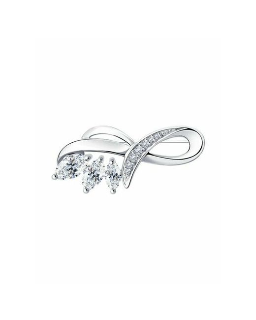 Dialvi Jewelry Брошь 894-140-00614-1 серебро 925 проба родирование фианит