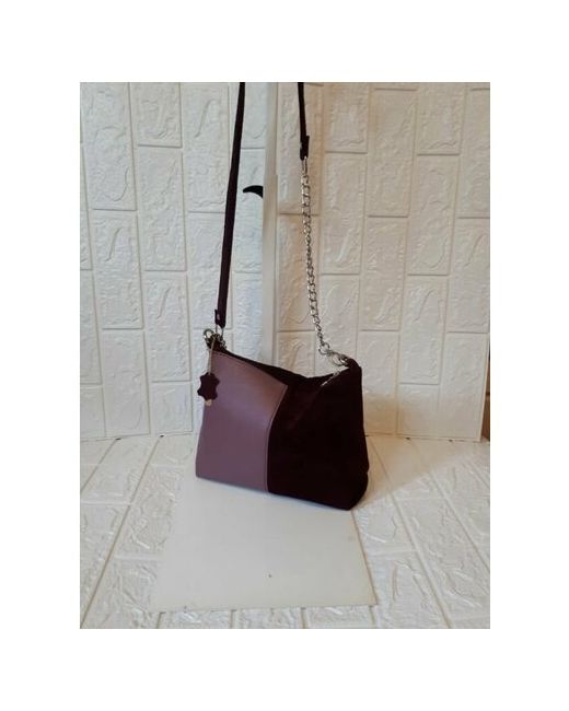 Elena leather bag Сумка кросс-боди повседневная внутренний карман регулируемый ремень бордовый