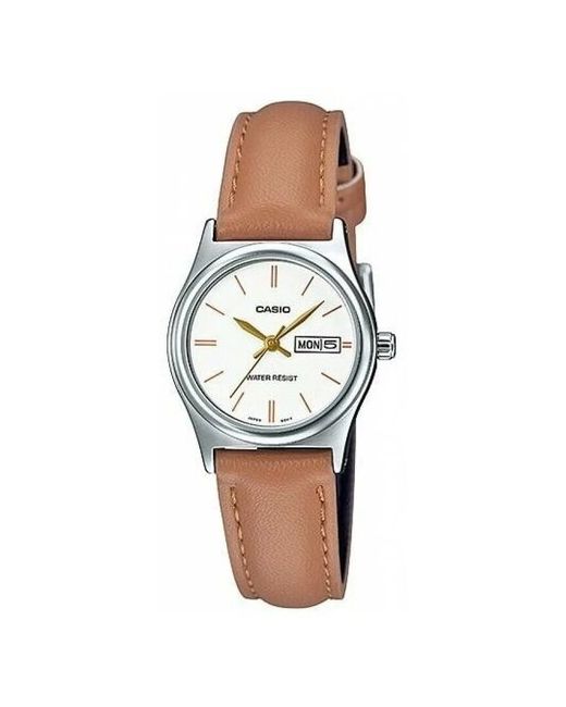 Casio Наручные часы японские Collection LTP-V006L-7B2 с гарантией коричневый белый