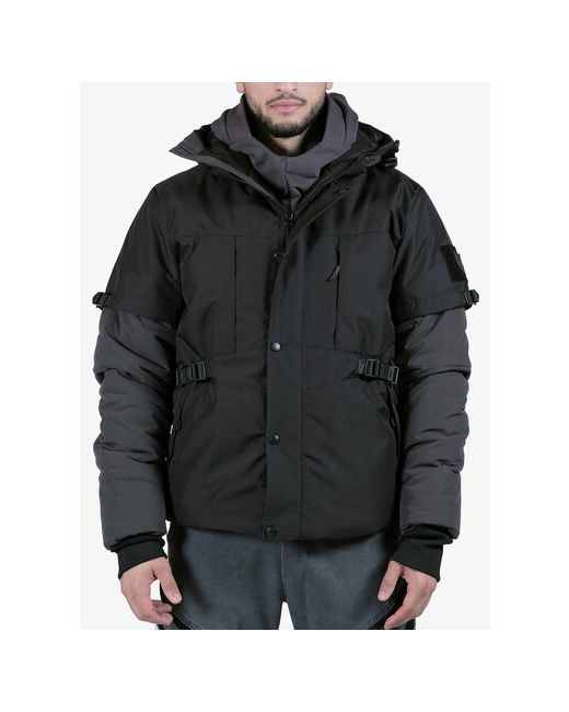 Igan куртка зимняя силуэт свободный капюшон утепленная внутренний карман размер черный