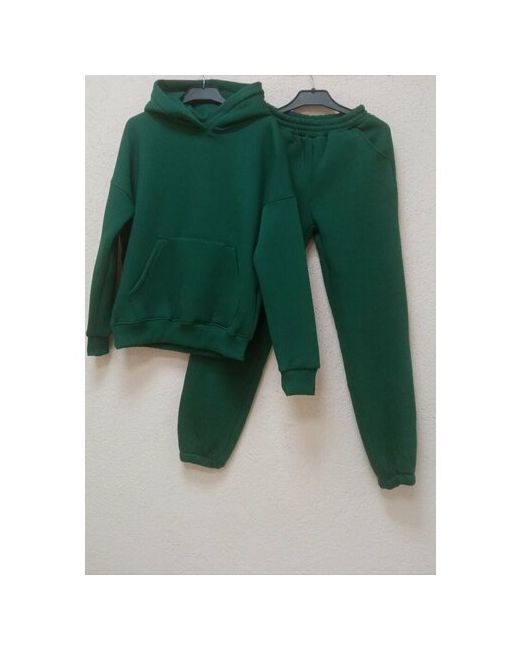 Без бренда Костюм худи и брюки спортивный стиль оверсайз капюшон утепленный размер зеленый