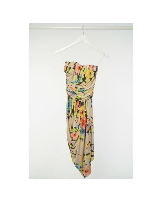 Blumarine Платье-футляр натуральный шелк повседневное прилегающее миди открытая спина размер 40 мультиколор