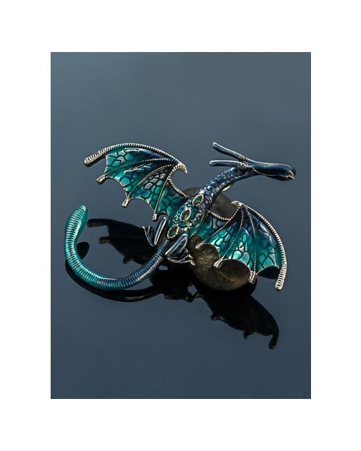 Petro-Jewelry Брошь Дракон летящий бижутерный сплав стразы