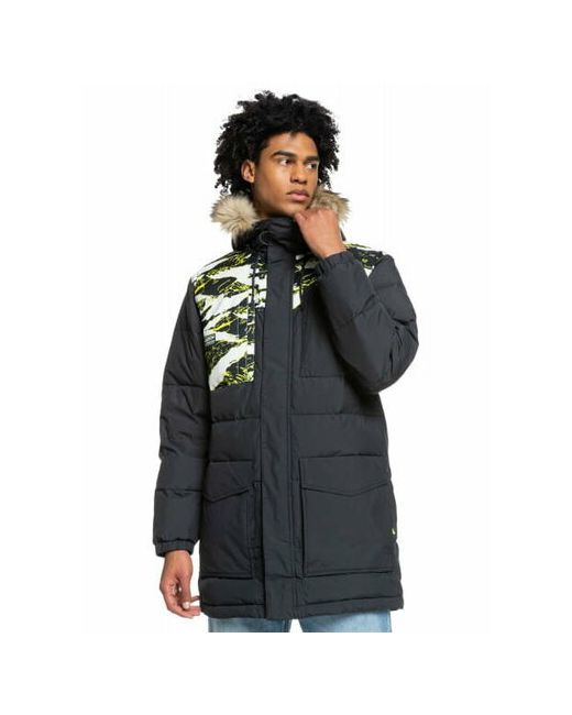 Quiksilver куртка зимняя подкладка внутренний карман капюшон карманы манжеты водонепроницаемая мембранная стеганая размер