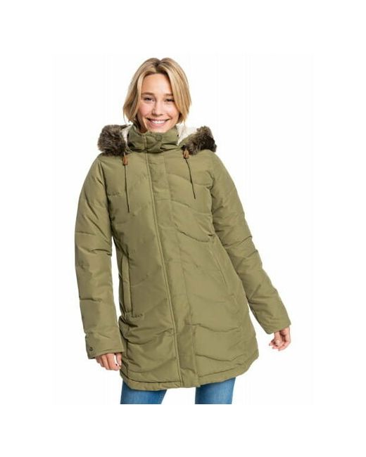 Roxy куртка демисезон/зима укороченная силуэт прилегающий карманы подкладка регулируемые манжеты капюшон мембранная несъемный водонепроницаемая размер