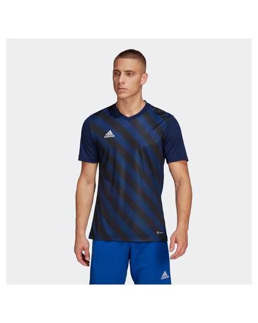 Adidas Футбольная футболка Entrada 22 силуэт полуприлегающий влагоотводящий материал размер s синий черный