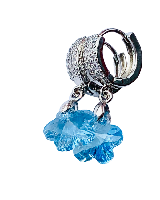 My Lollipop Серьги с подвесками бижутерный сплав родирование кристаллы Swarovski размер/диаметр 25 мм. голубой серебряный