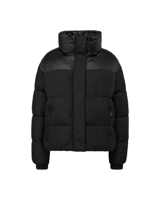 s.Oliver куртка демисезон/зима укороченная силуэт прямой карманы манжеты без капюшона размер 42 черный