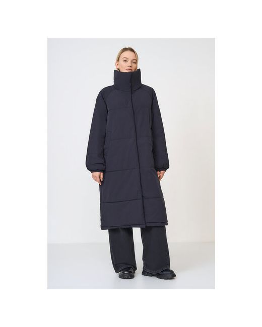 Baon куртка зимняя удлиненная силуэт прямой без капюшона карманы размер