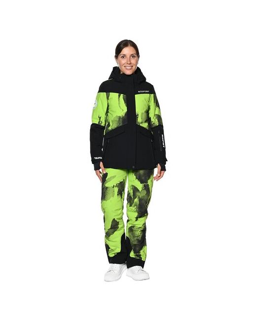 Raidpoint Комплект с полукомбинезоном зимний карман для ски-пасса капюшон водонепроницаемый размер 46 зеленый