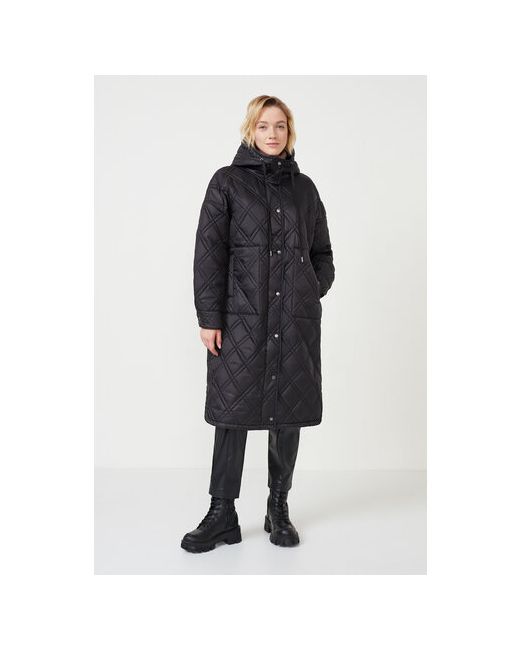 Baon куртка зимняя удлиненная силуэт прямой капюшон карманы несъемный утепленная размер