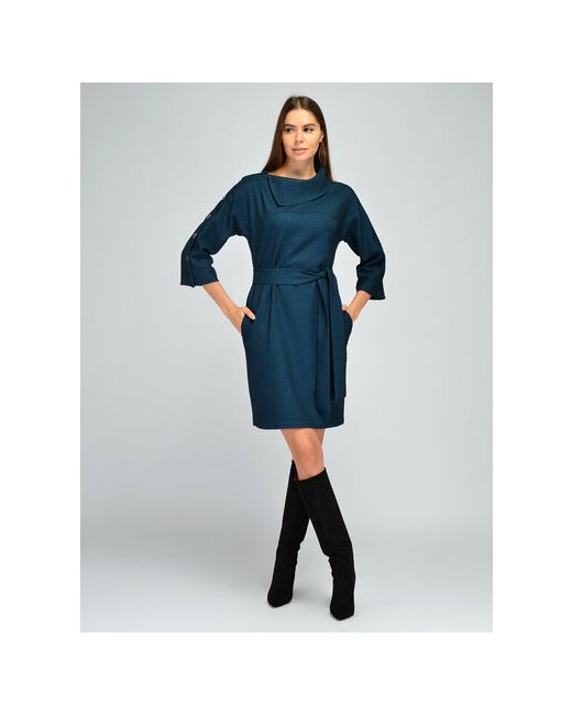 Viserdi Платье-рубашка повседневное прямой силуэт мини карманы размер 50 синий